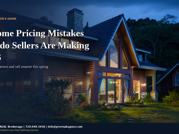 Colorado home pricing mistakes sellers make in 2026 - aerial view of suburban homes