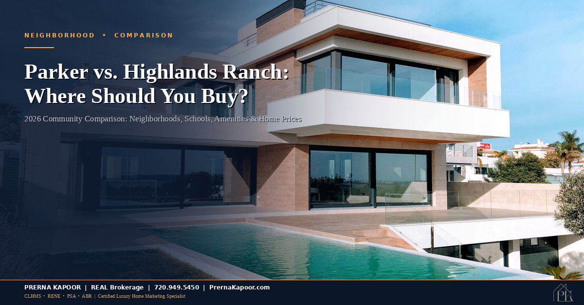 Suburban homes in Parker and Highlands Ranch Colorado neighborhoods