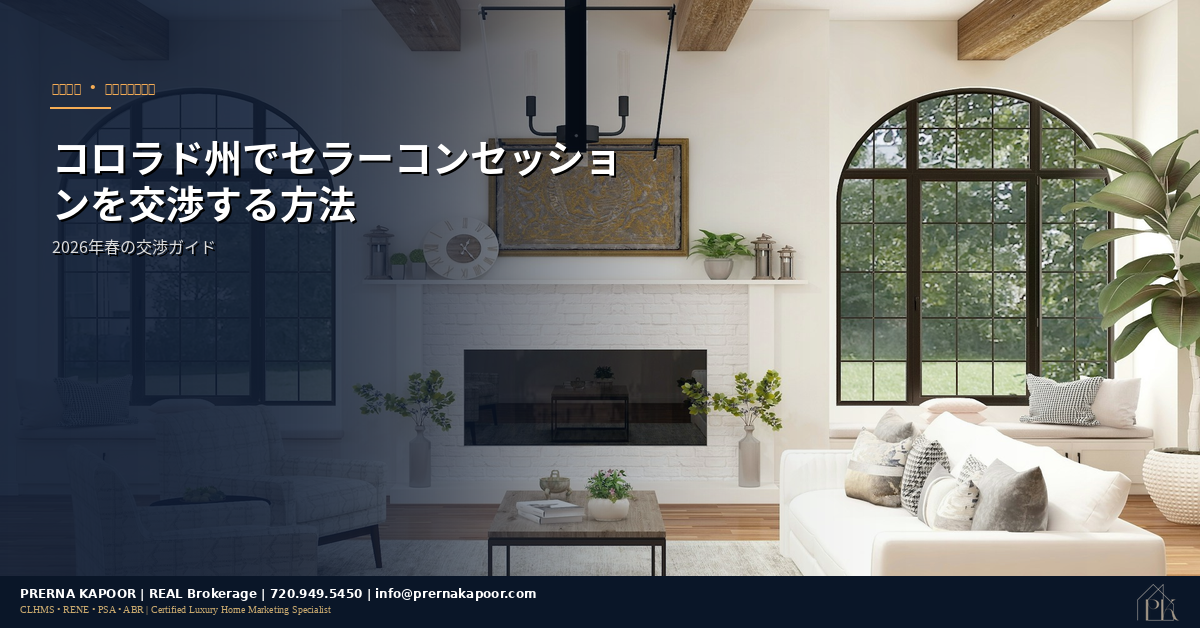 コロラド州セラーコンセッション交渉ガイド2026年春