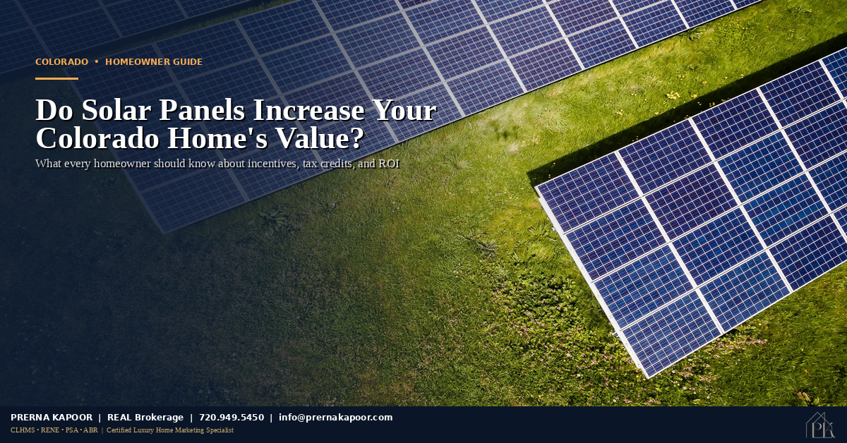 Solar panels on Colorado home increasing property value