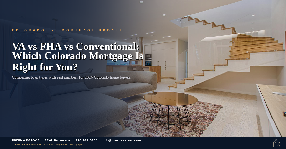 VA FHA conventional mortgage comparison Colorado