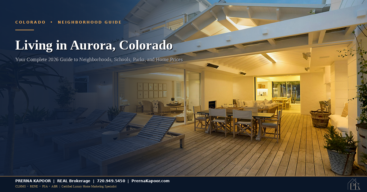 Living in Aurora Colorado - 2026 neighborhood guide with home prices and school information