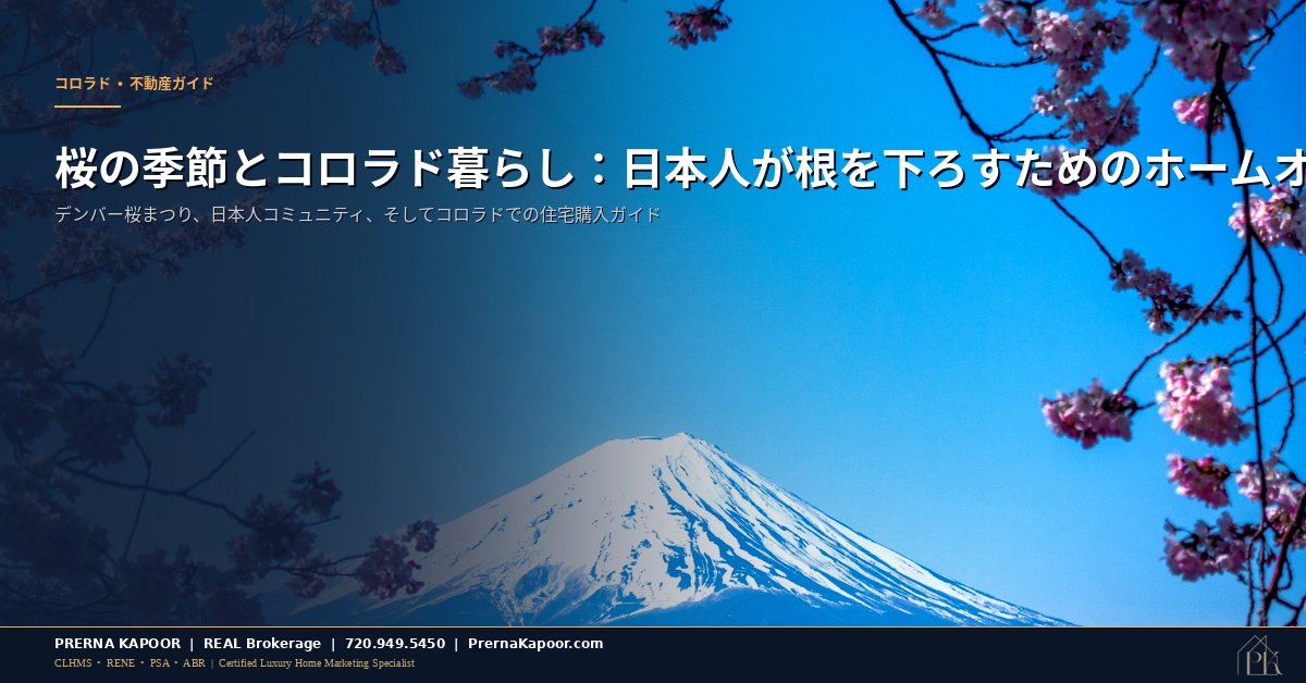 桜の季節とコロラド暮らし:日本人が根を下ろすためのホームオーナーガイドのアイキャッチ画像