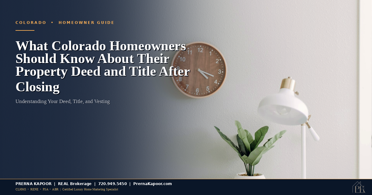 Colorado property deed and title documentation guide for homeowners