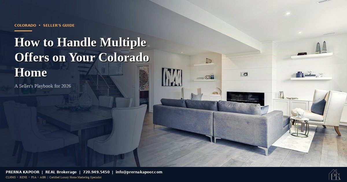 Colorado home seller reviewing multiple purchase offers