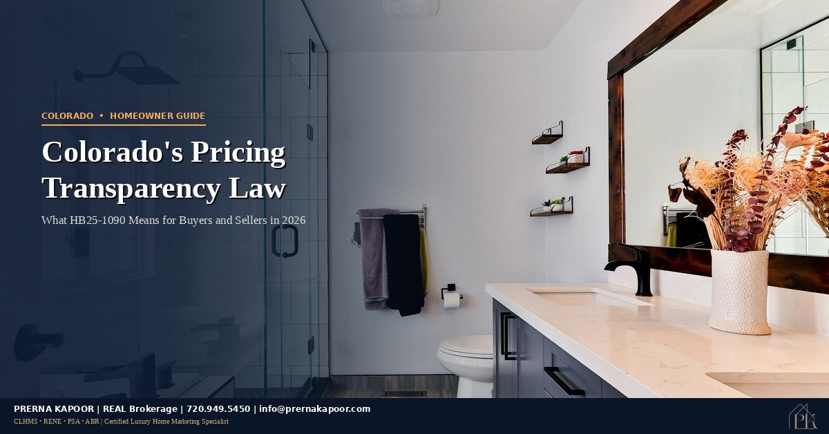 Colorado real estate pricing transparency law HB25-1090 guide for home buyers and sellers 2026