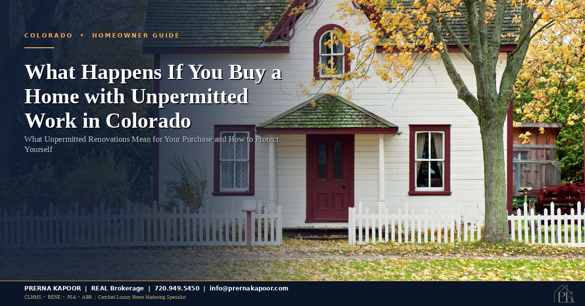 Colorado home exterior with renovation work, representing unpermitted construction risks for buyers