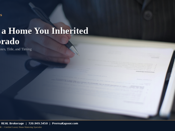 Selling inherited Colorado home guide — signing real estate transfer documents at closing