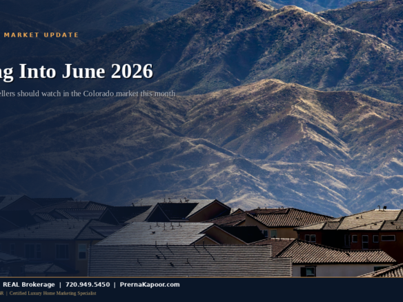 Denver skyline with Colorado housing market data overlay - June 2026 outlook