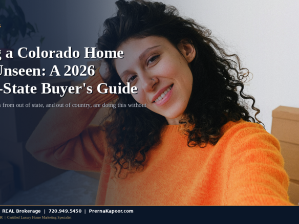 Buying a Colorado home sight unseen, relocation buyer with moving boxes in a new apartment