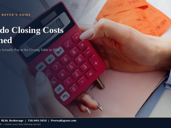 Colorado home buyer closing costs explained: paperwork, calculator, and house keys at the closing table for 2026
