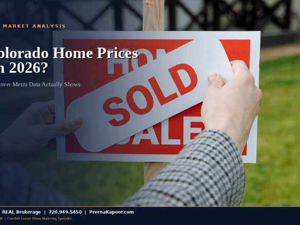 For sale and sold real estate sign in a Denver metro Colorado neighborhood