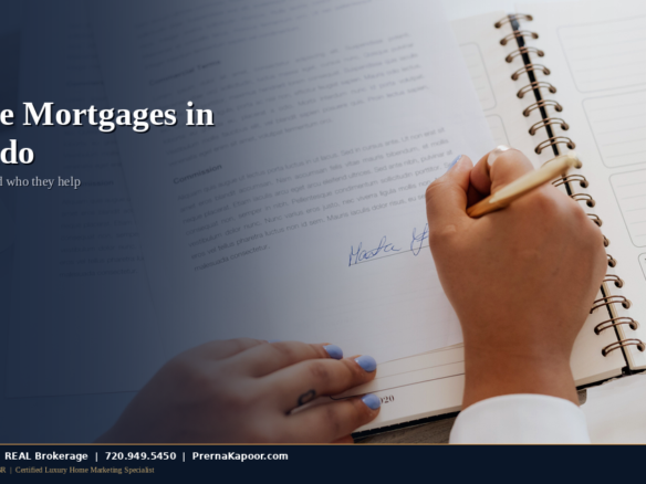 Senior Colorado homeowner reviewing reverse mortgage paperwork at home