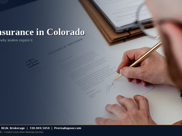 Title insurance documents being signed at a Colorado real estate closing