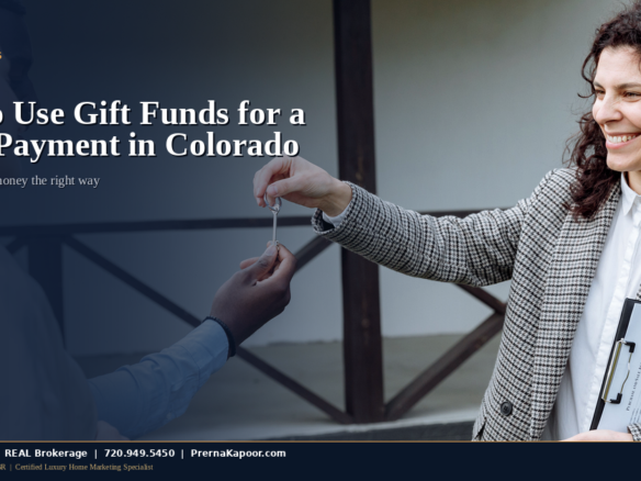 Real estate agent handing house keys to a homebuyer in Colorado