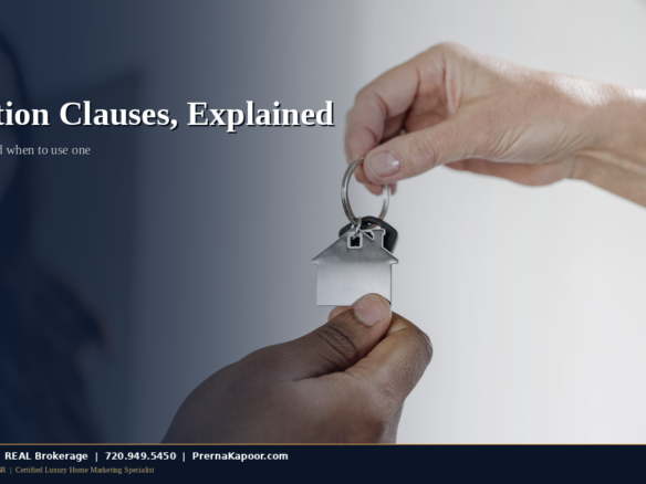 Real estate agent handing house keys to a buyer, illustrating escalation clauses in Colorado offers