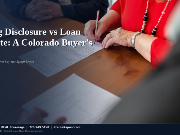 Homebuyer reviewing and signing Colorado mortgage closing documents