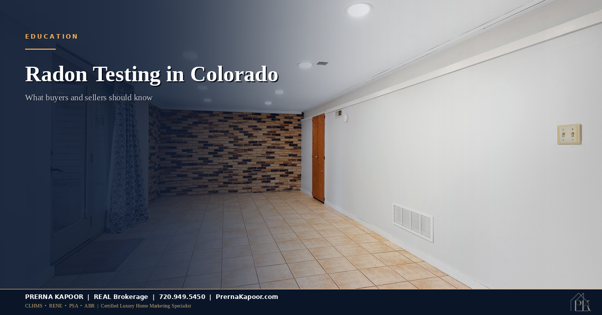 Colorado home basement interior - radon testing for buyers and sellers