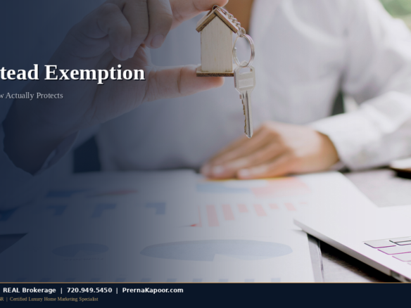 Colorado home with legal documents representing homestead exemption equity protection