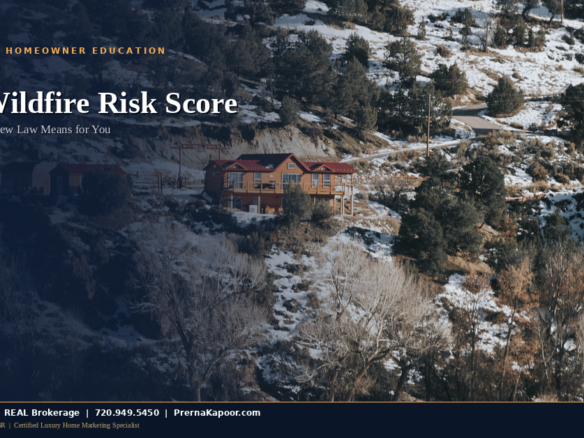 A Colorado hillside home near open space and trees, the kind of property affected by wildfire risk scoring