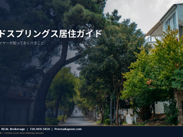 パイクスピークを背景にしたコロラドスプリングスの住宅街