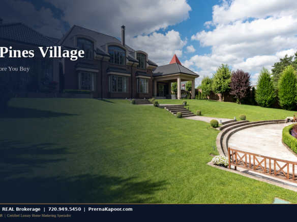Luxury custom home exterior representing Castle Pines Village, Colorado's gated golf community