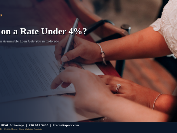 Colorado homeowner reviewing mortgage paperwork at a kitchen table, representing a seller weighing whether to advertise an assumable FHA or VA loan