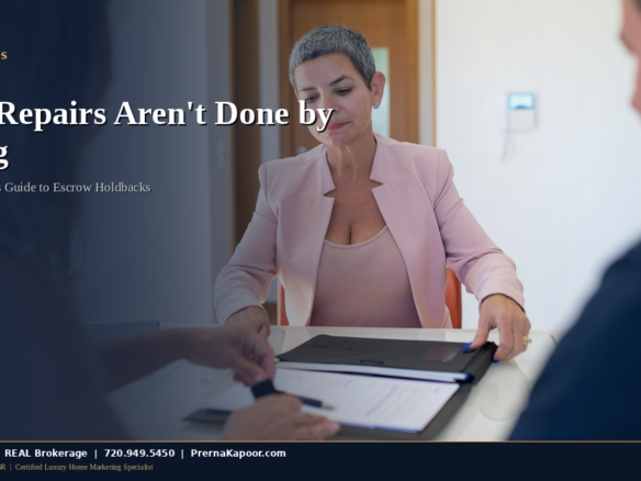 Colorado home seller reviewing an escrow holdback repair agreement before closing
