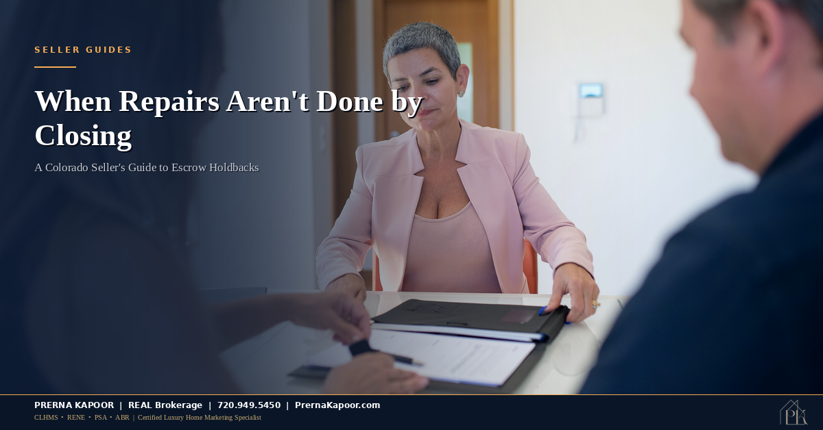 What Happens When Repairs Aren’t Finished by Closing? A Colorado Seller’s Guide to Escrow Holdbacks
