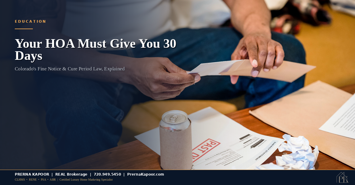 Colorado Law Requires Your HOA to Give You 30 Days Before It Can Fine You