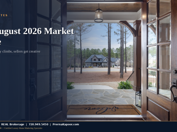 Chart and house model representing the Colorado housing market update for late August 2026, showing mortgage rates and rising inventory