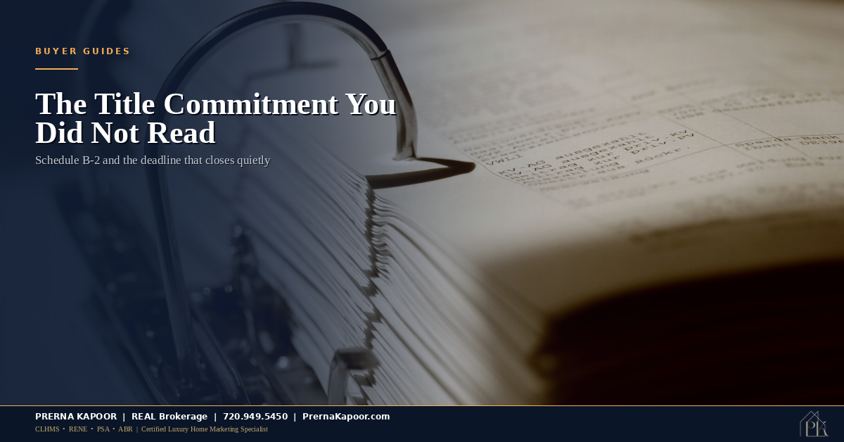 How to Read a Colorado Title Commitment Before Your Objection Deadline Passes