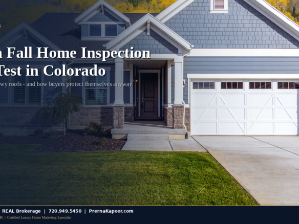 Craftsman-style Colorado home with golden aspen foliage on the hillside behind it in fall