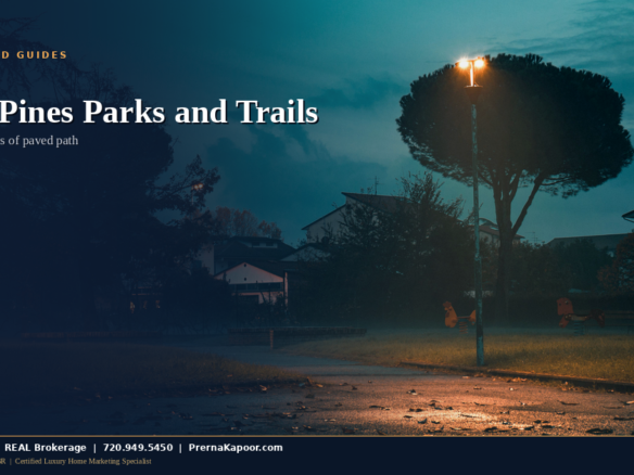Paved trail and park area in Castle Pines, Colorado