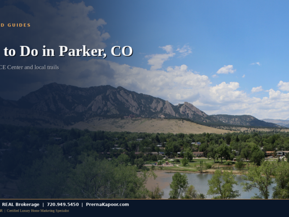 Suburban neighborhood and park trail in Parker, Colorado